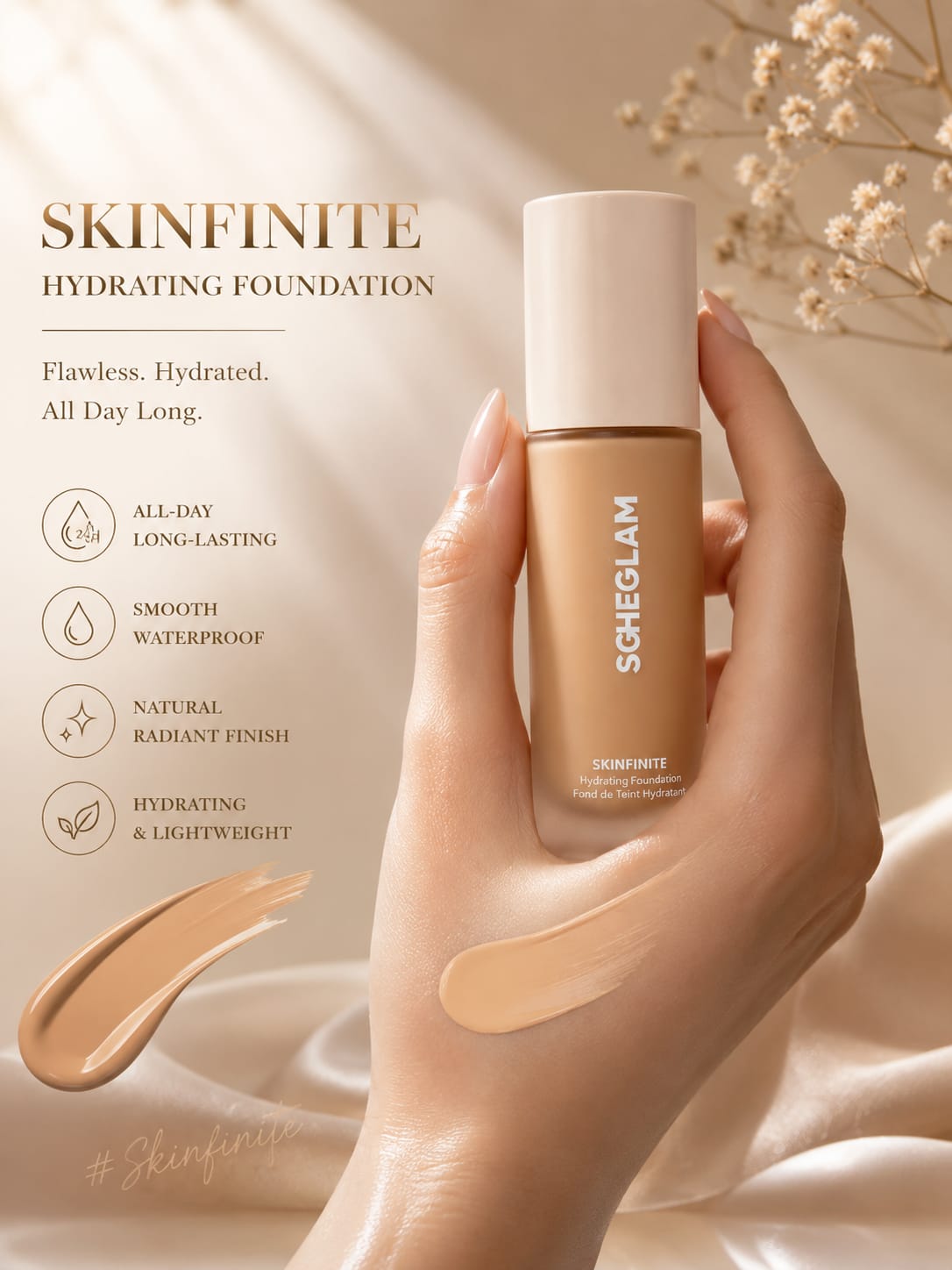 SHEGLAM Skinfinite Hydrating Foundation - 02 Ivory White - Thumbnail 3